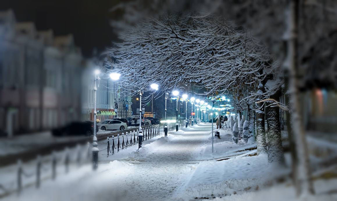 Фото Зимы Ночью В Городе