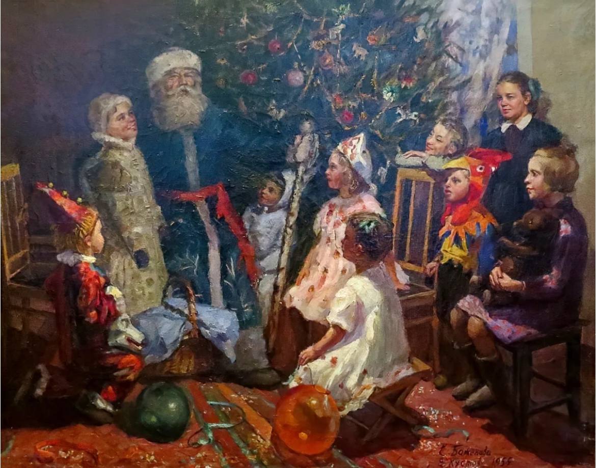 Когда будет 12 вечера. Картины новый год и Рождество известных художников. Дед Мороз в живописи советских художников.